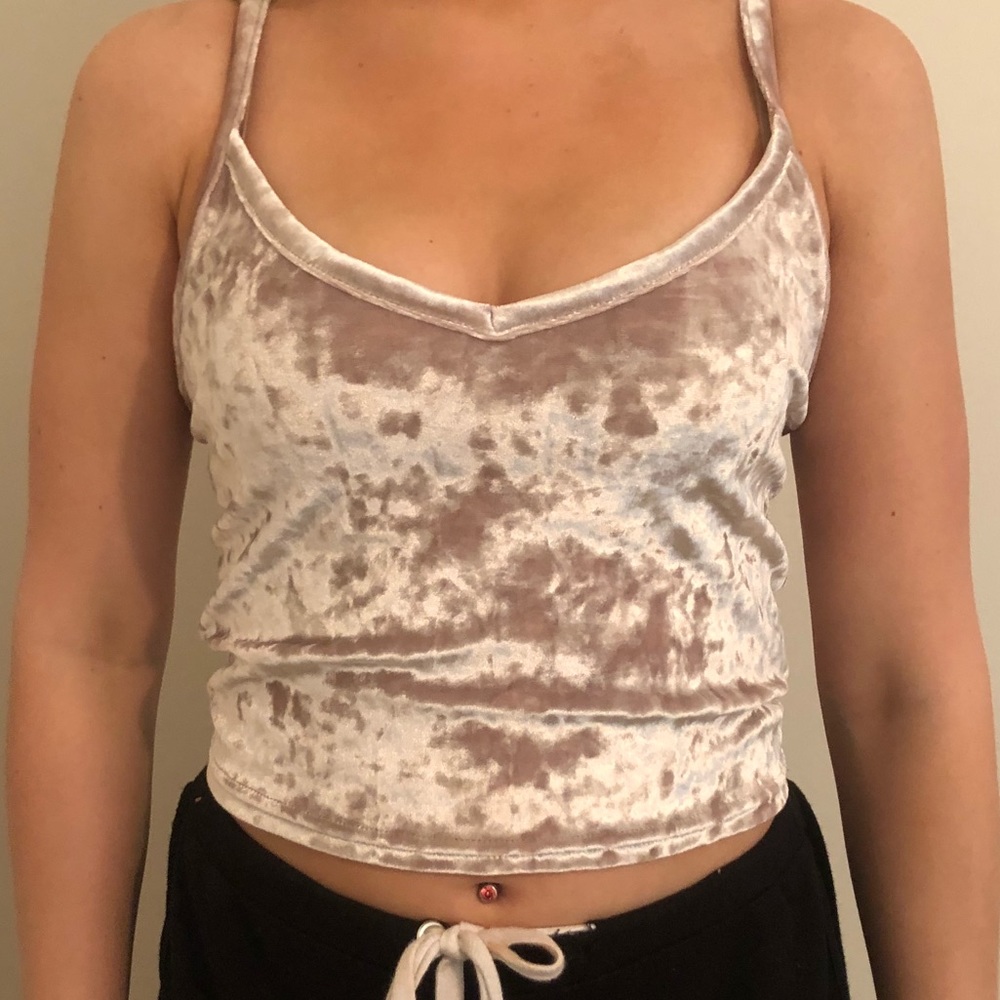 Velvet cropped tank top